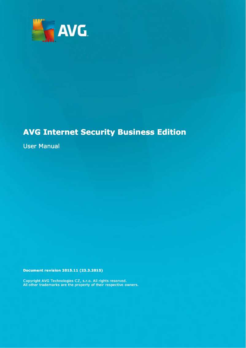 Page 1 de la notice Manuel utilisateur AVG Internet Security Business Edition (2015)
