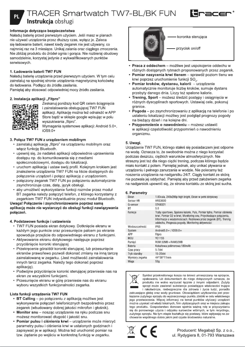 Página 1 del manual Manual de usuario Tracer TW7-BK