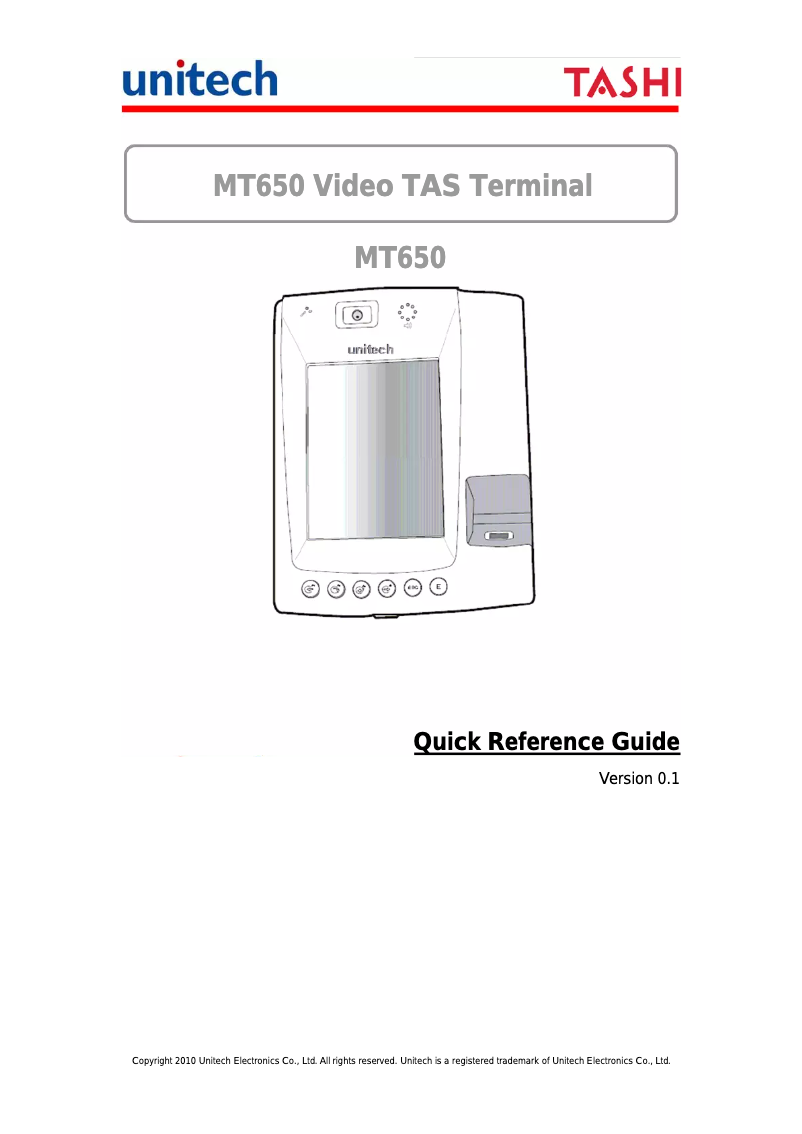 Page 1 de la notice Manuel utilisateur Unitech MT650