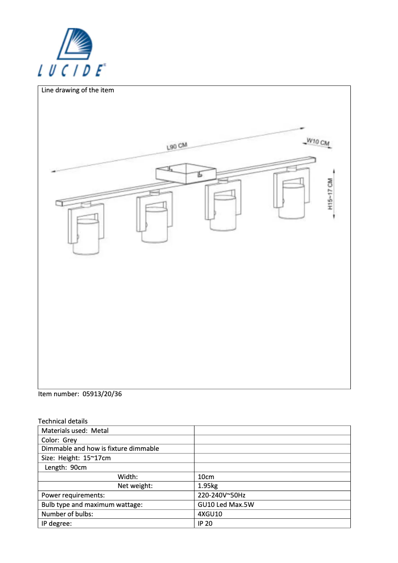 Image de la première page du manuel de l'appareil Conni-LED
