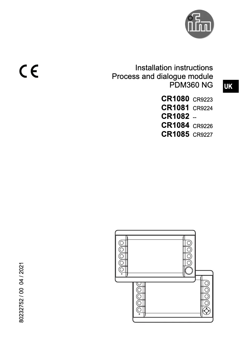 Page n°1 - Manuel utilisateur IFM CR9224