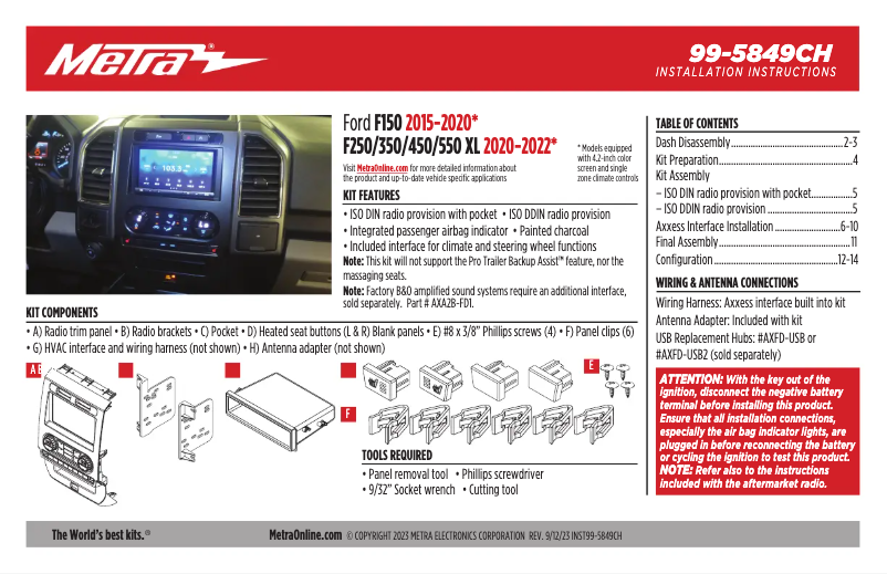 Page 1 de la notice Manuel utilisateur AXESS 99-5849CH