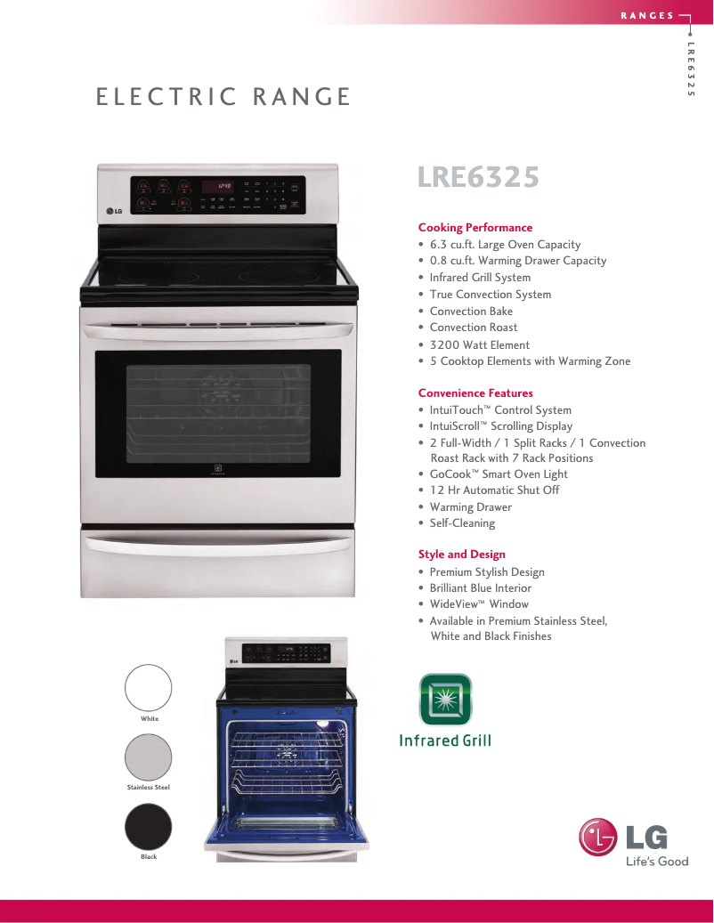 Página 1 del manual Ficha técnica LG LRE6325SW