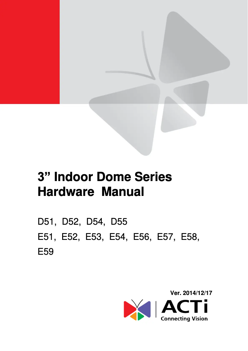 Page 1 de la notice Manuel utilisateur ACTi E59