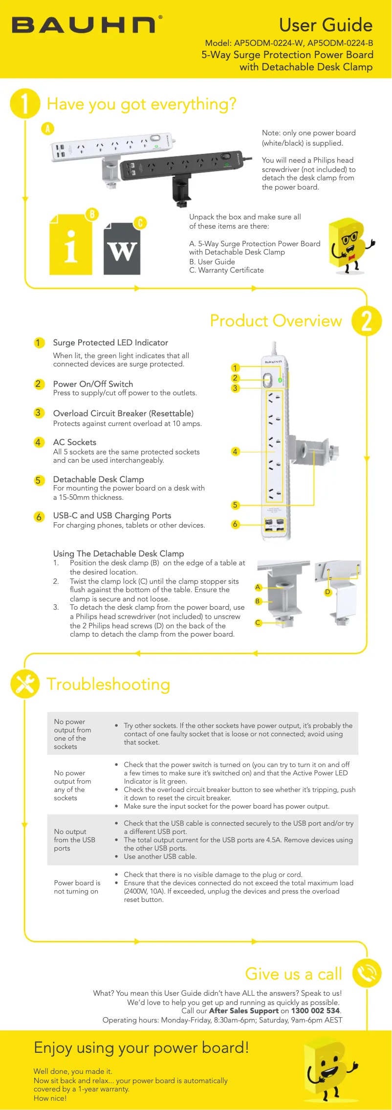 Page 1 de la notice Manuel utilisateur Bauhn AP5ODM-0224-B