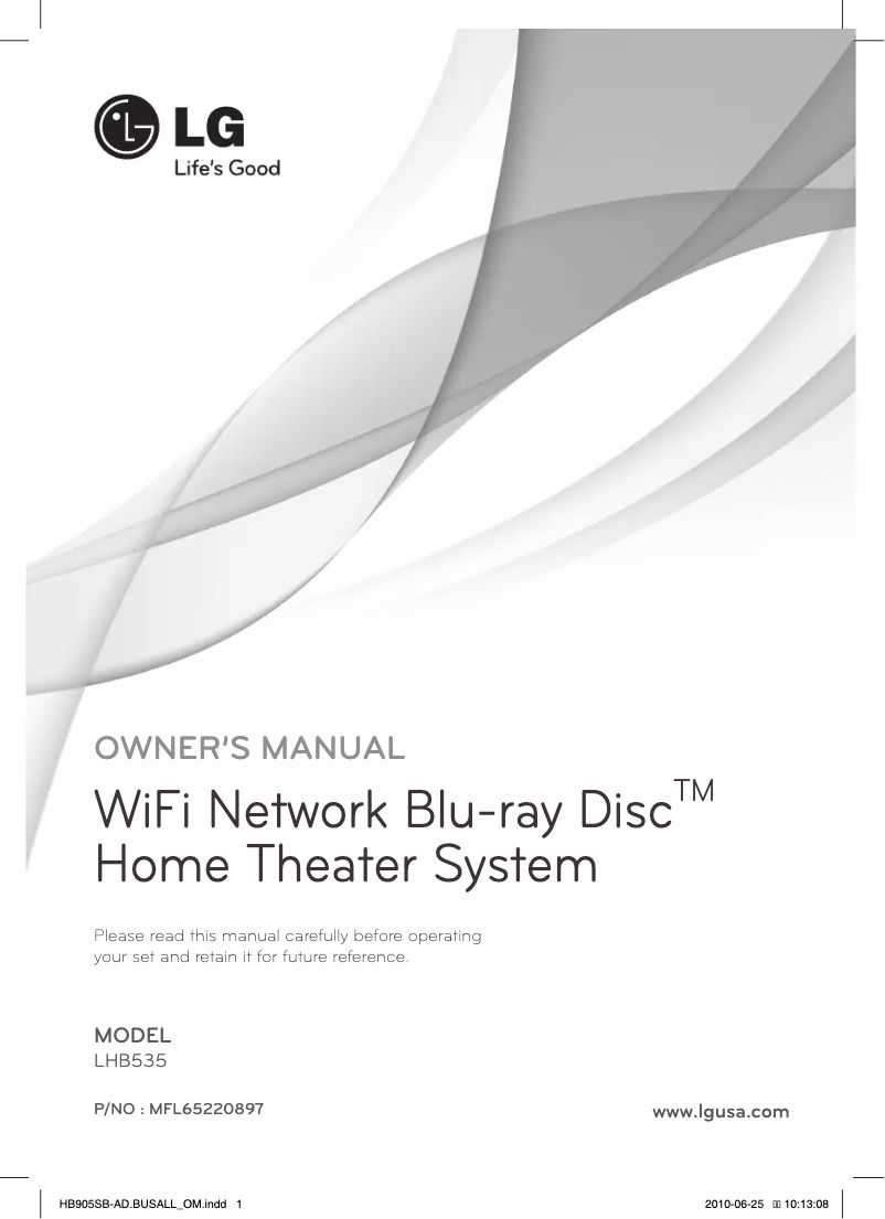 Image de la première page du manuel de l'appareil LHB535