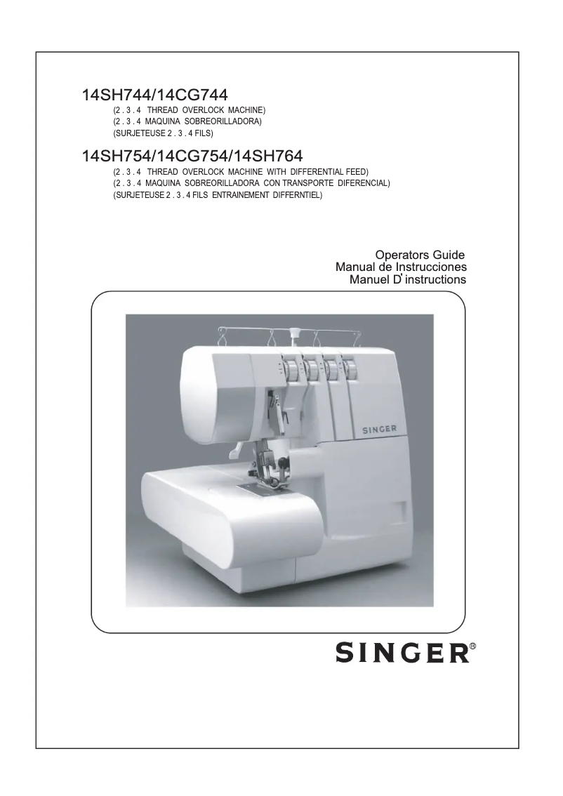 Page 1 de la notice Manuel utilisateur Singer 14CG754 ProFinish