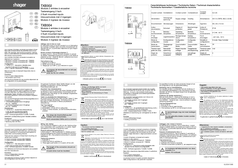 Image de la première page du manuel de l'appareil TXB304