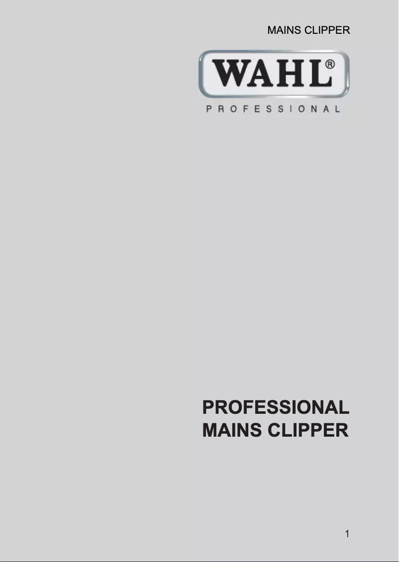 Page 1 de la notice Manuel utilisateur Wahl Professional 8467