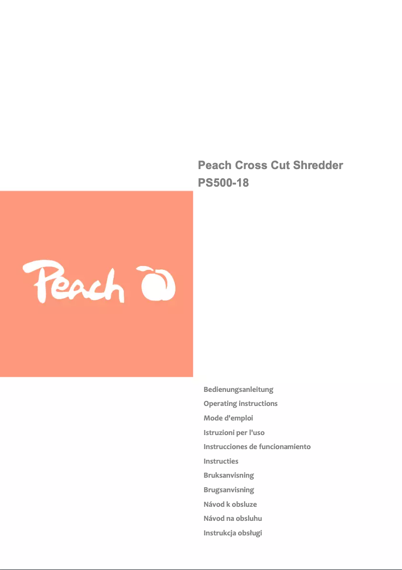 Page n°1 - Manuel utilisateur Peach PS500-18