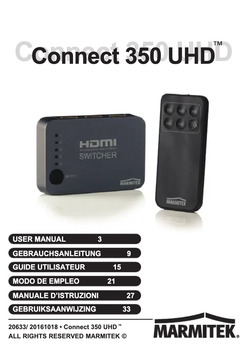 Image de la première page du manuel de l'appareil Connect 350 UHD