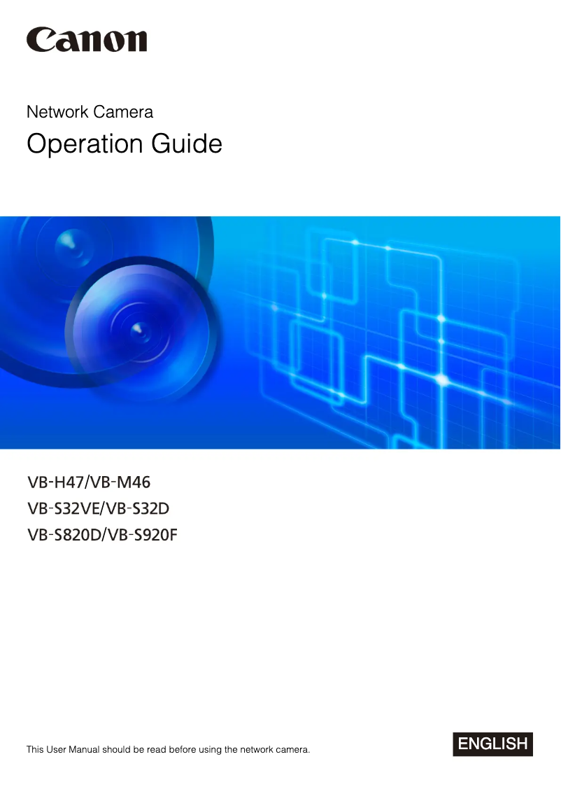 Page 1 de la notice Manuel utilisateur Canon VB-H47B