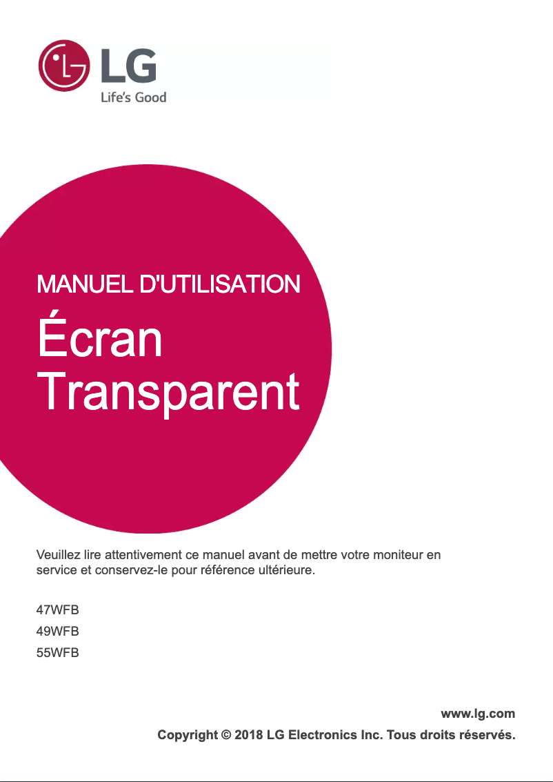 Page n°1 - Manuel utilisateur LG 49WFB