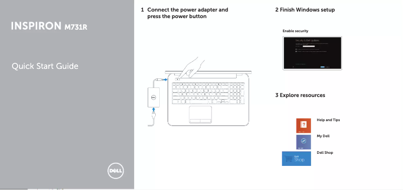 Página 1 del manual Guía de instalación Dell Inspiron M731R