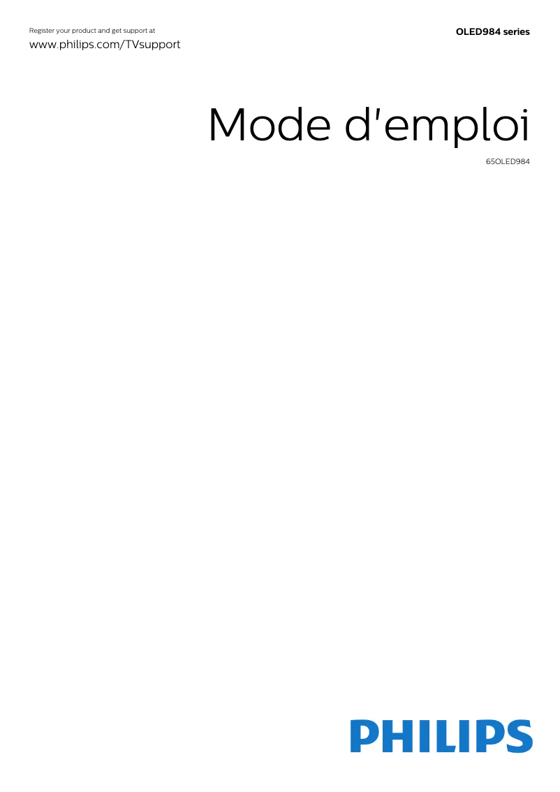 Page 1 of the manual User Manual Philips 65OLED984