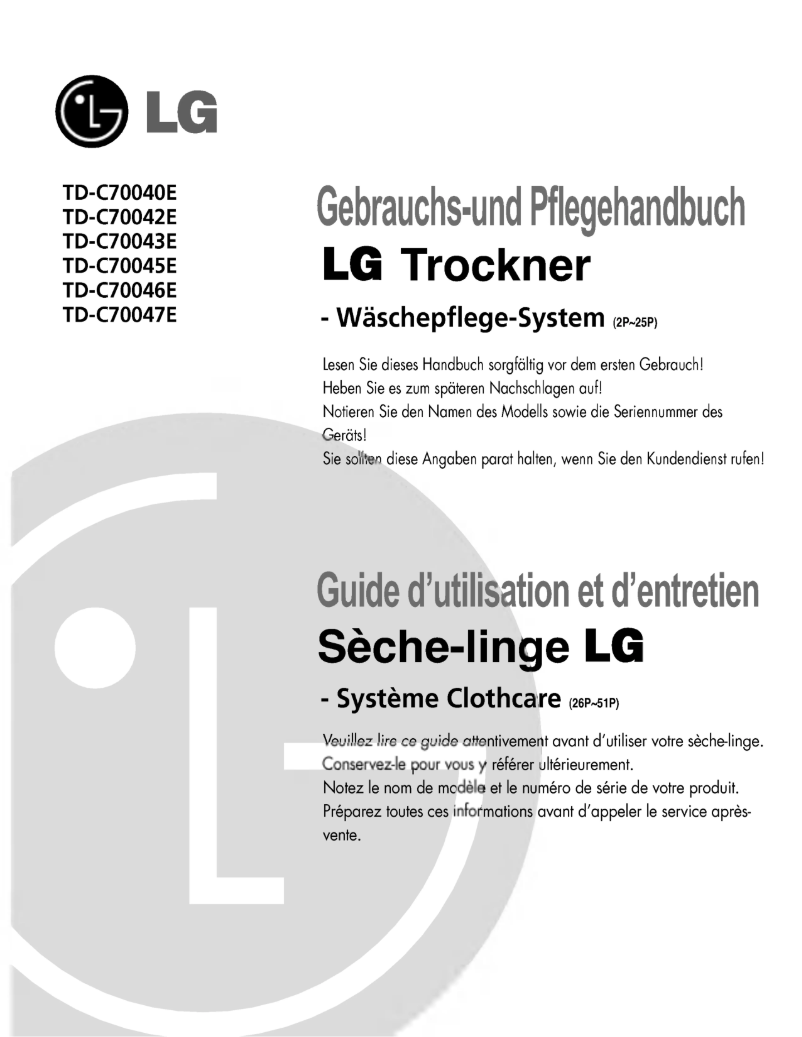 Página 1 del manual Manual de usuario LG TD-C70042E