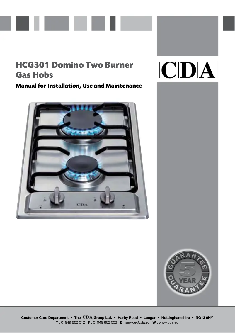 Page n°1 - Manuel utilisateur CDA HCG301SS