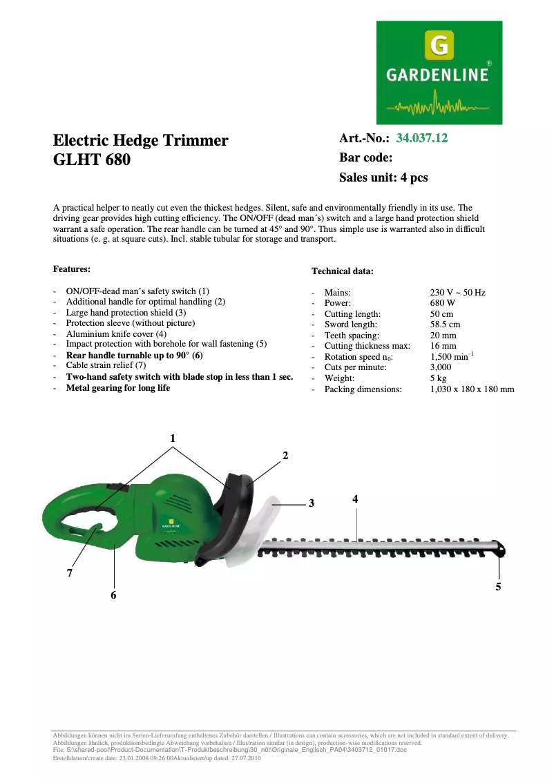 Image de la première page du manuel de l'appareil GLHT 680