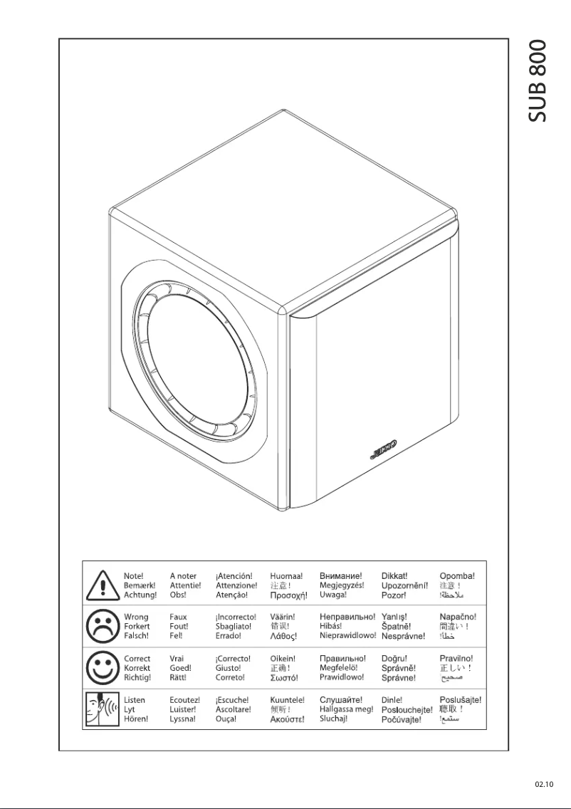 Image de la première page du manuel de l'appareil SUB 800
