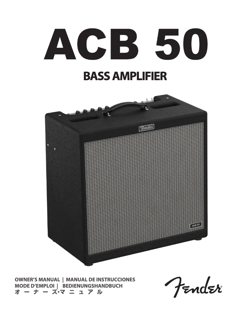 Page n°1 - Manuel utilisateur Fender ACB 50