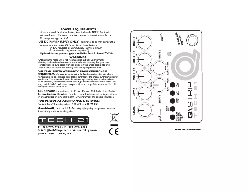 Image de la première page du manuel de l'appareil QStrip