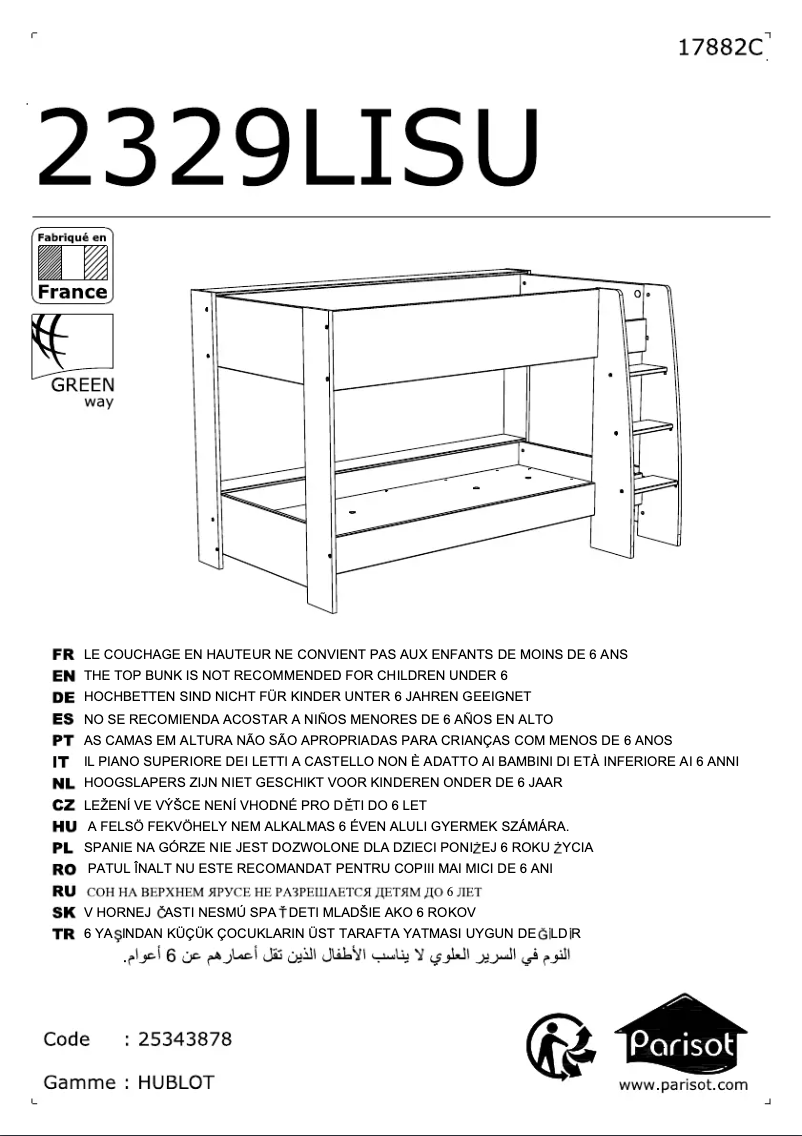 Page 1 de la notice Manuel utilisateur Parisot Hublot 2329LISU