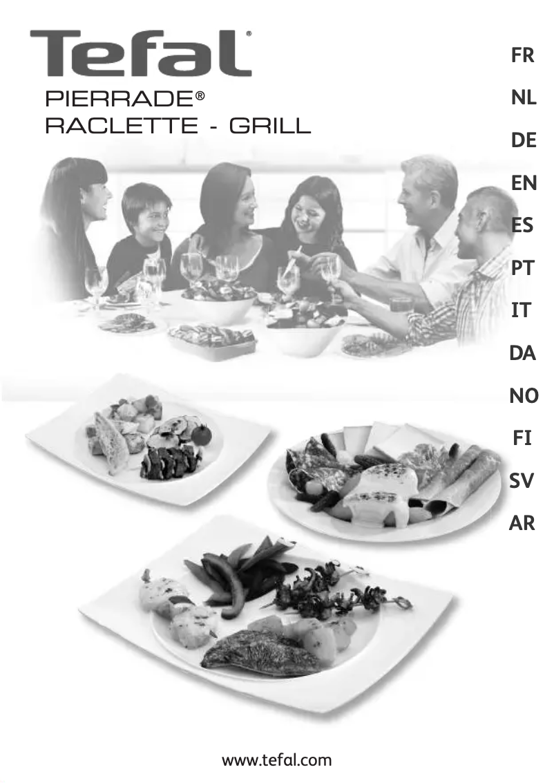 Page 1 de la notice Manuel utilisateur Tefal Raclette Pierrade PR457B