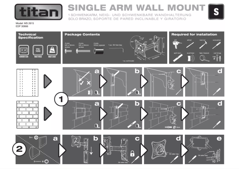 Page 1 de la notice Manuel utilisateur Titan MS 2615
