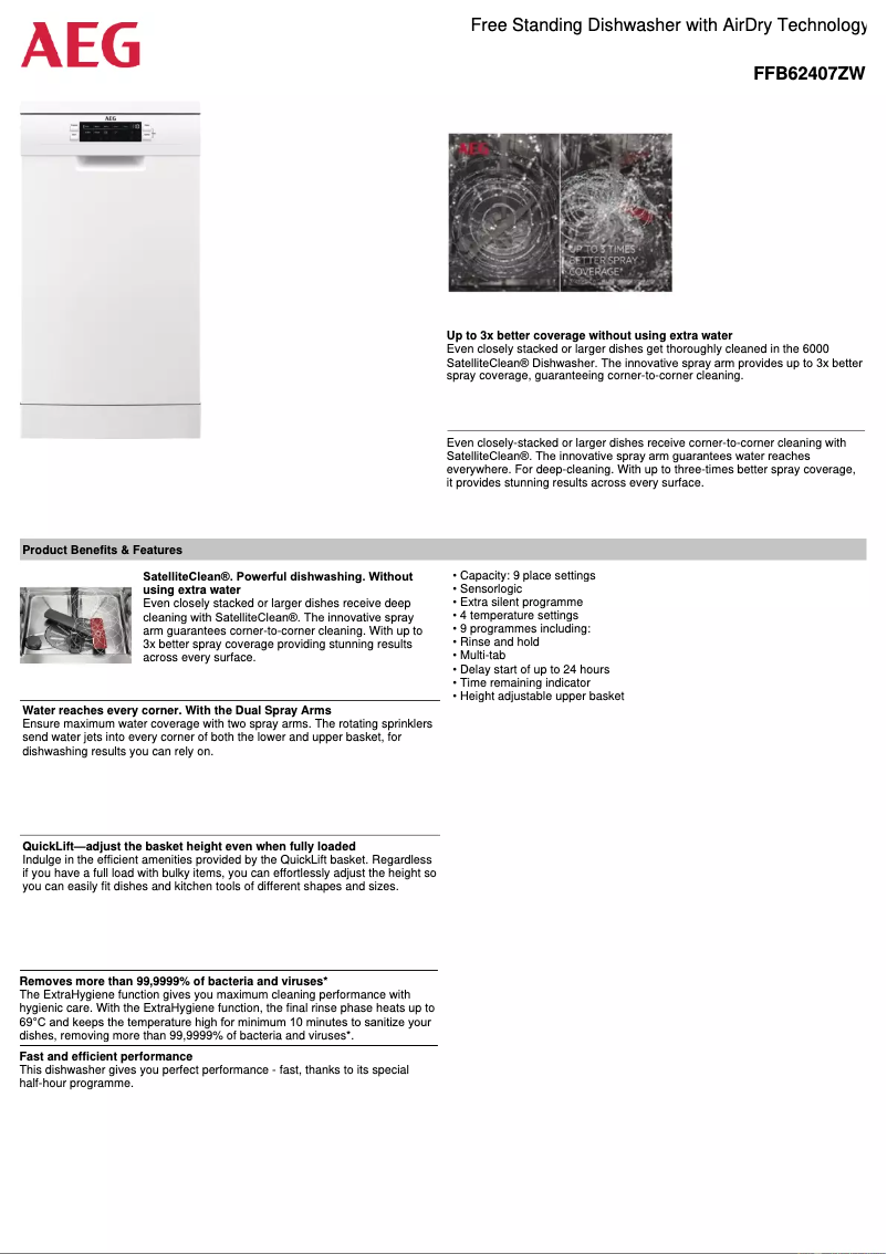 Page n°1 - Fiche technique AEG FFB62407ZW