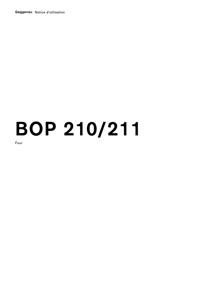 Image de la première page du manuel de l'appareil BOP210101