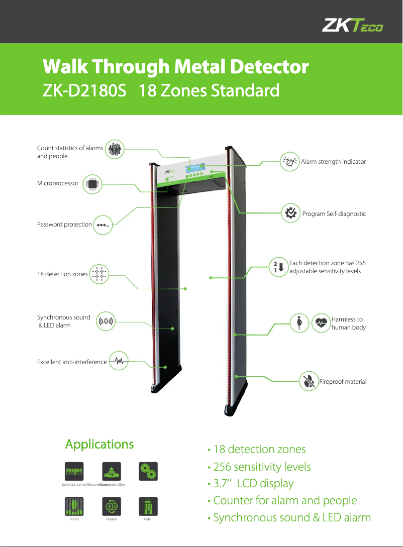 Page n°1 - Manuel utilisateur ZKTeco ZK-D2180S