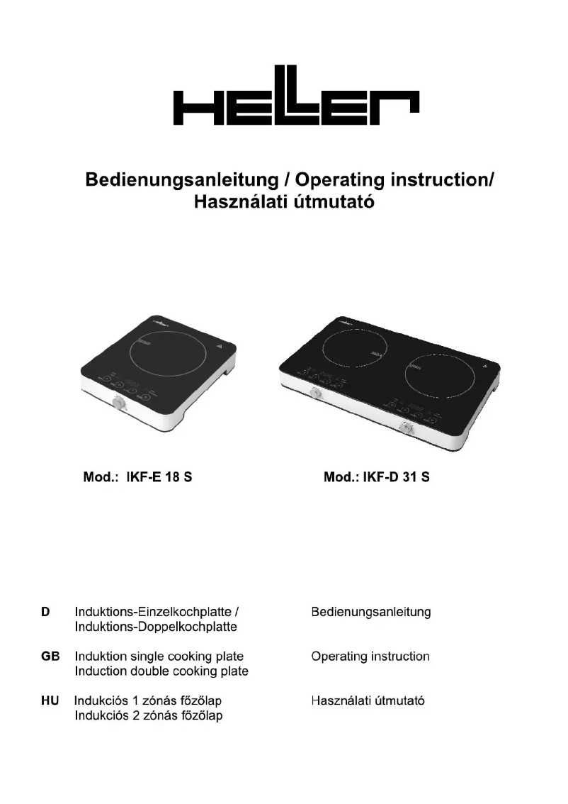 Page 1 de la notice Manuel utilisateur Heller IKF-D 31 S