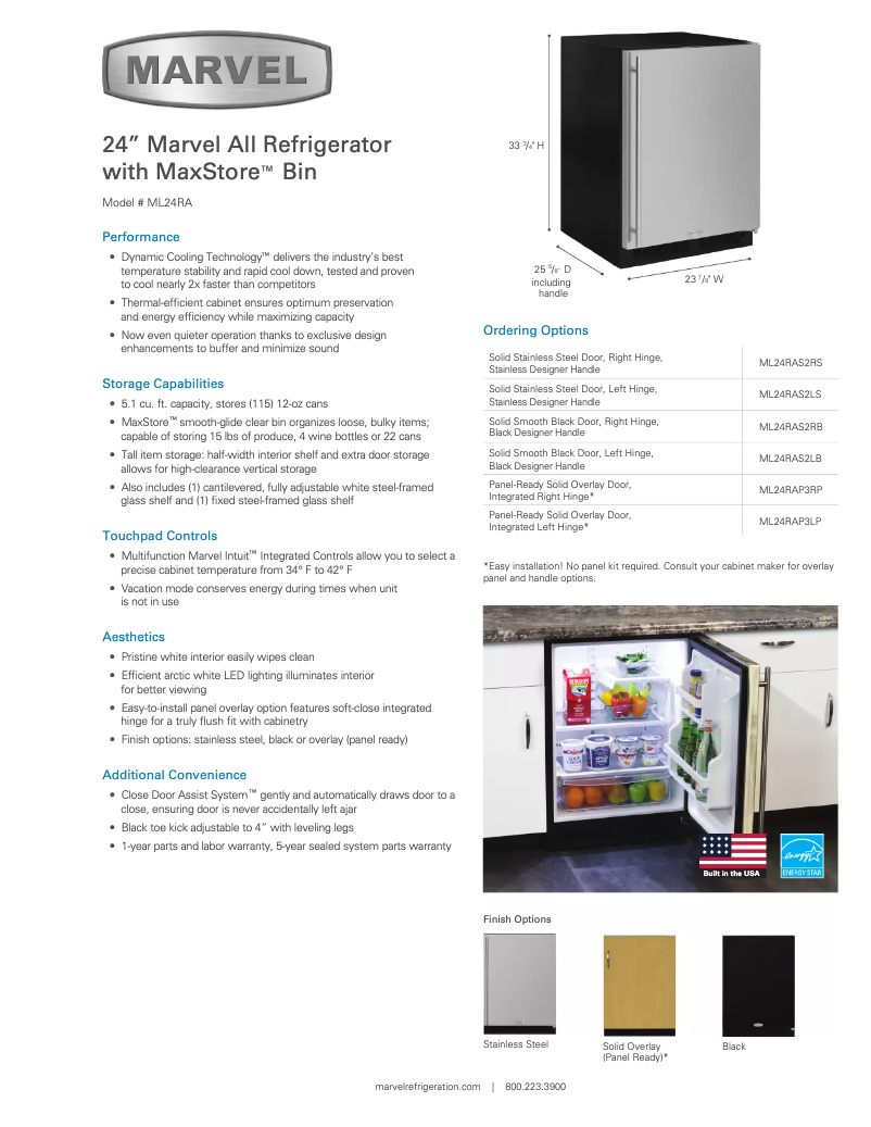 Page 1 de la notice Manuel utilisateur Marvel Professional ML24RAR