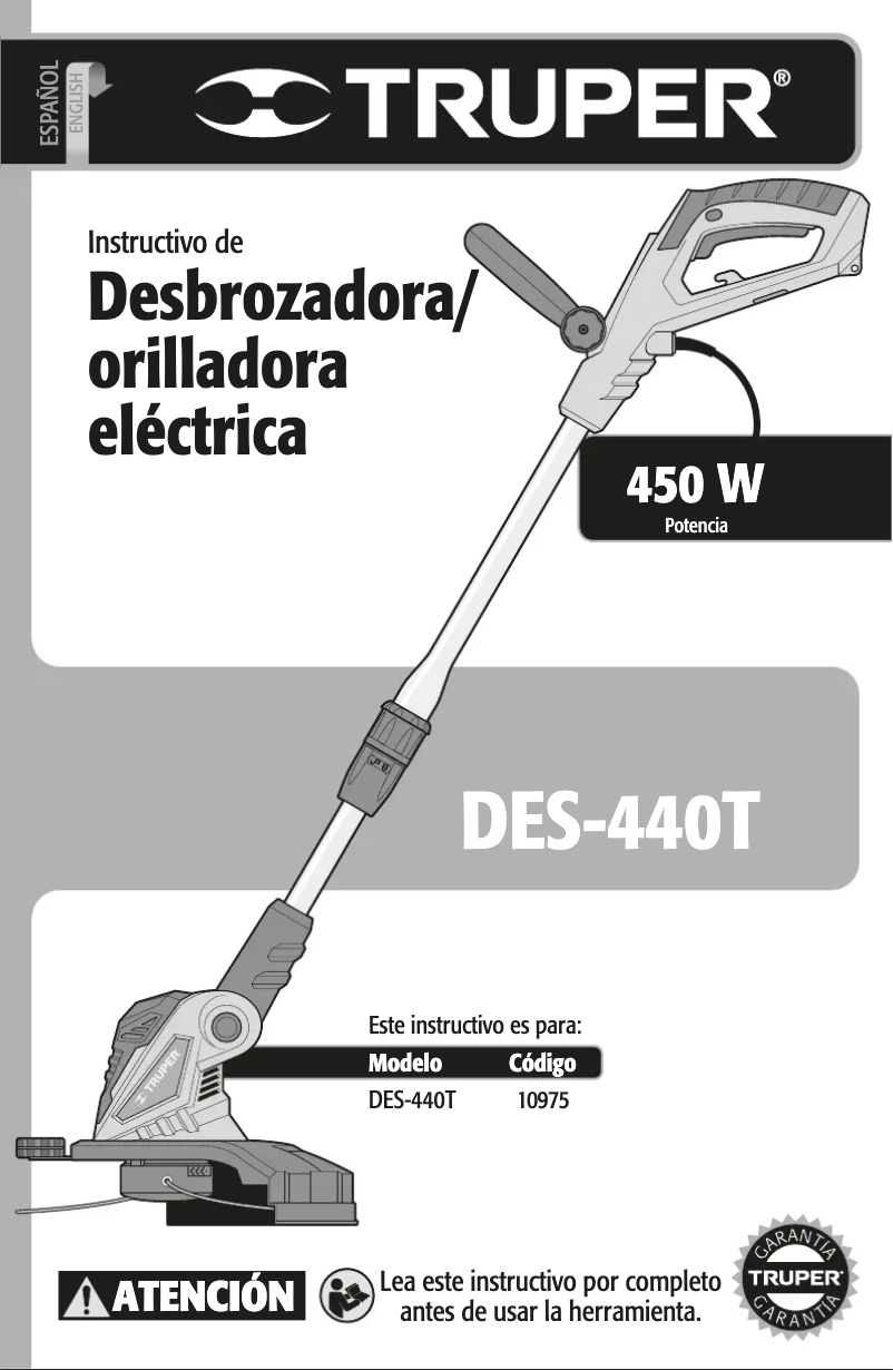 Page 1 de la notice Manuel utilisateur Truper DES-440T