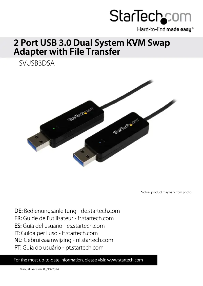 Page 1 de la notice Manuel utilisateur StarTech.com SVUSB3DSA