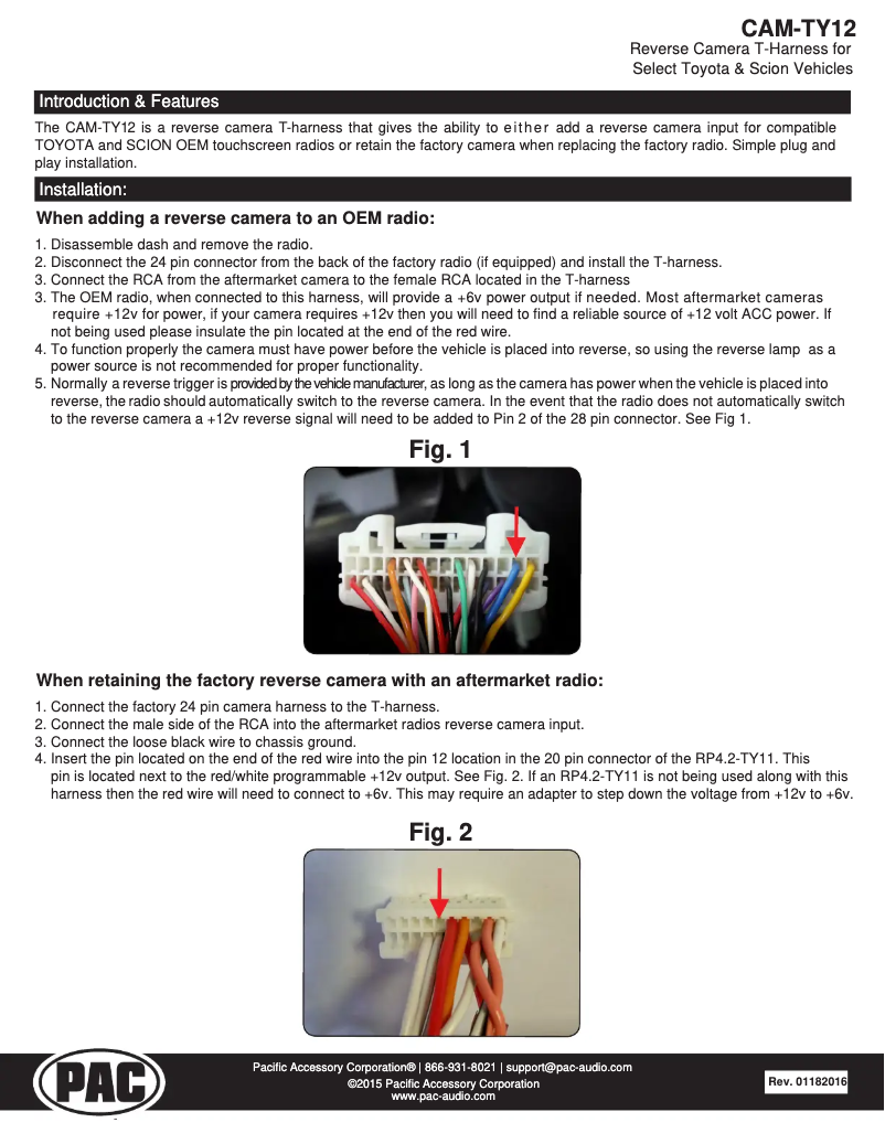 Página 1 del manual Manual de usuario PAC CAM-TY12