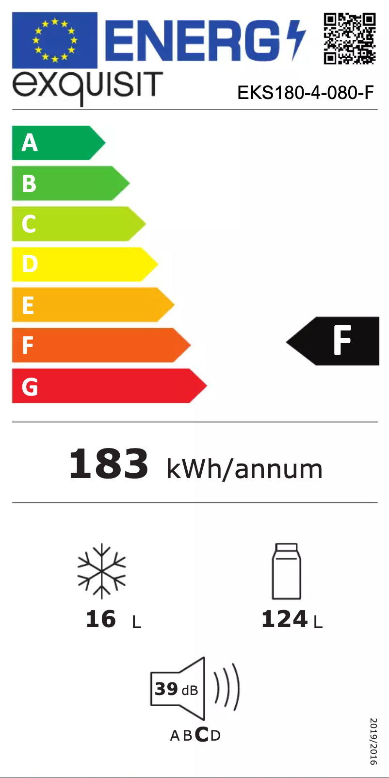 Page 1 de la notice Manuel utilisateur Exquisit EKS180-4-080F