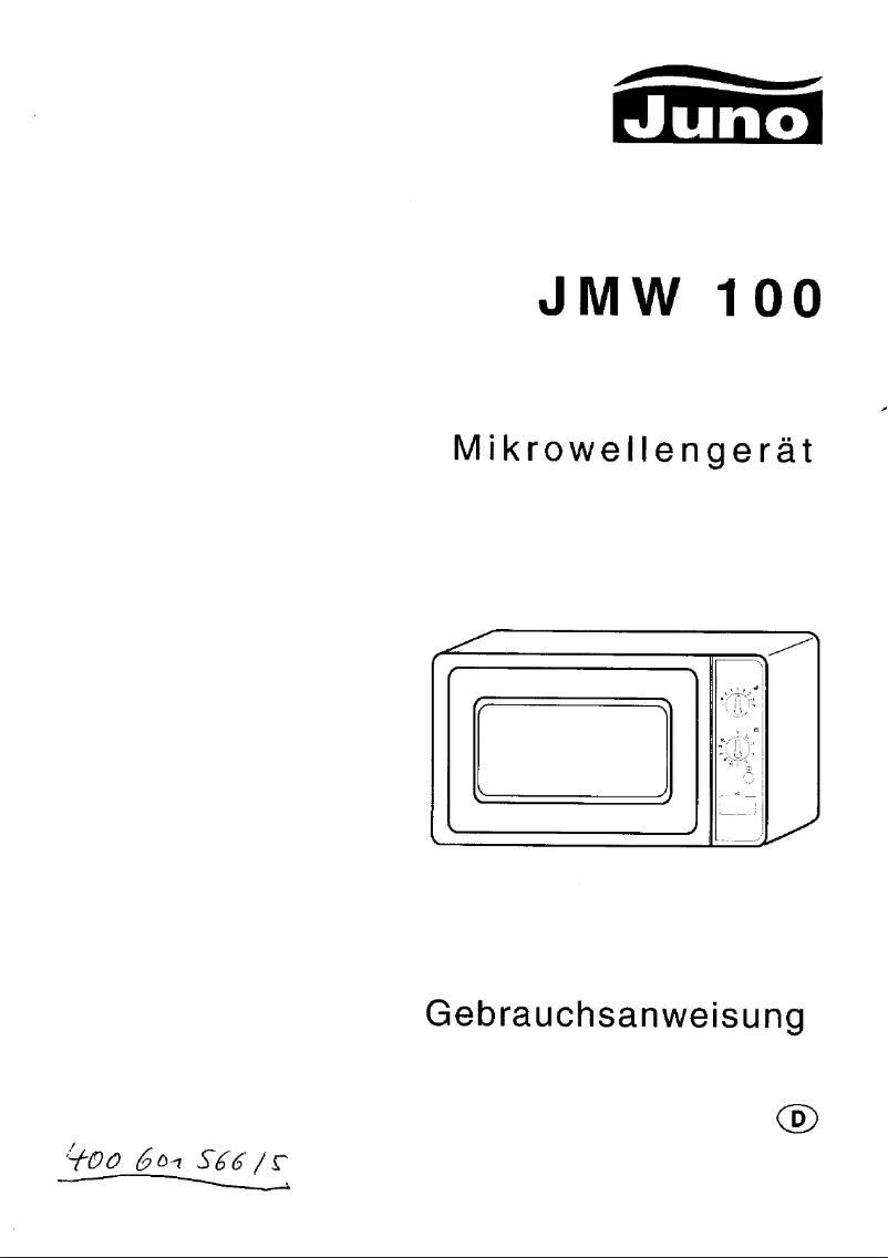 Page n°1 - Manuel utilisateur Juno JMW100S