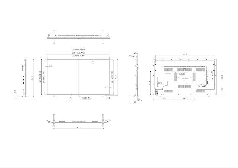 Page 1 de la notice Dessin technique NEC MultiSync E558