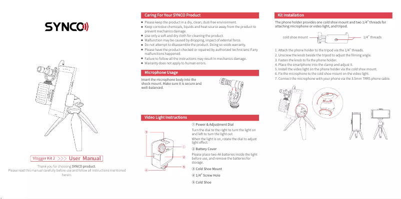 Image de la première page du manuel de l'appareil Vlogger Kit 2