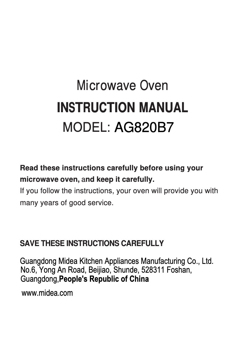 Page 1 de la notice Manuel utilisateur Candy CA20FMW7NG