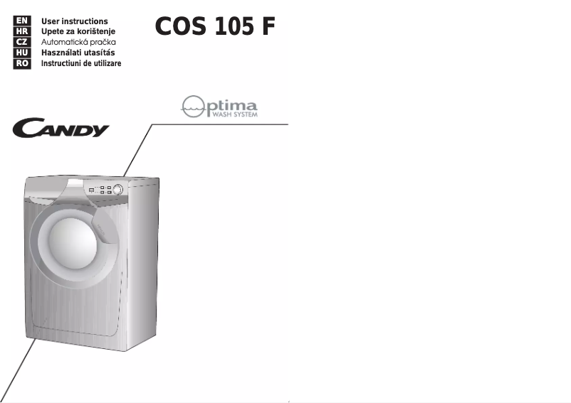Page n°1 - Manuel utilisateur Candy COS 105F/1 - 36S