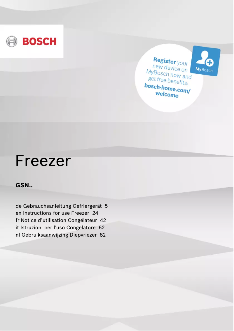 Page 1 de la notice Manuel utilisateur Bosch GSN51EWCV