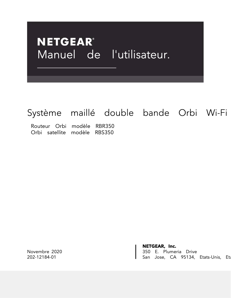 Page n°1 - Manuel utilisateur Netgear Orbi RBK353