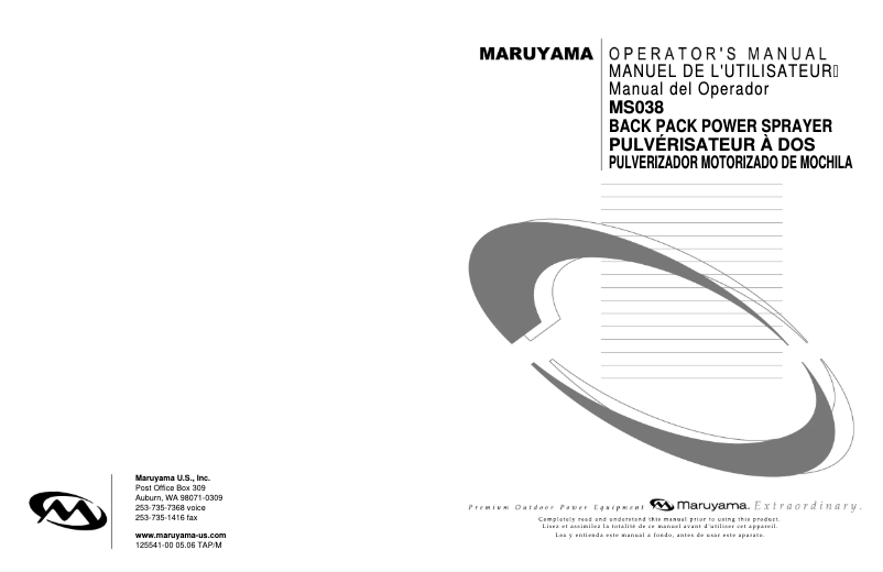 Page 1 de la notice Manuel utilisateur Maruyama MS038