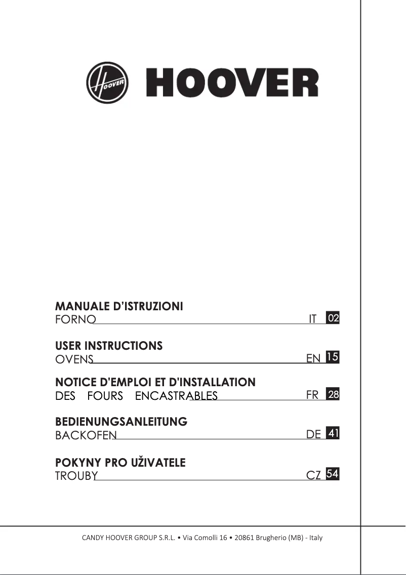 Page 1 of the manual User Manual Hoover HOF4050WA/E