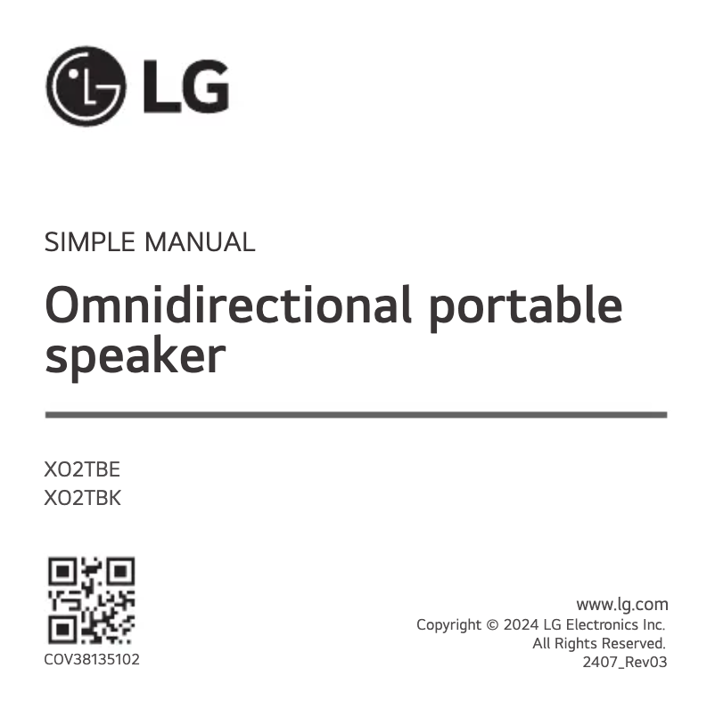 Page n°1 - Manuel utilisateur LG XBOOM Go XO2T