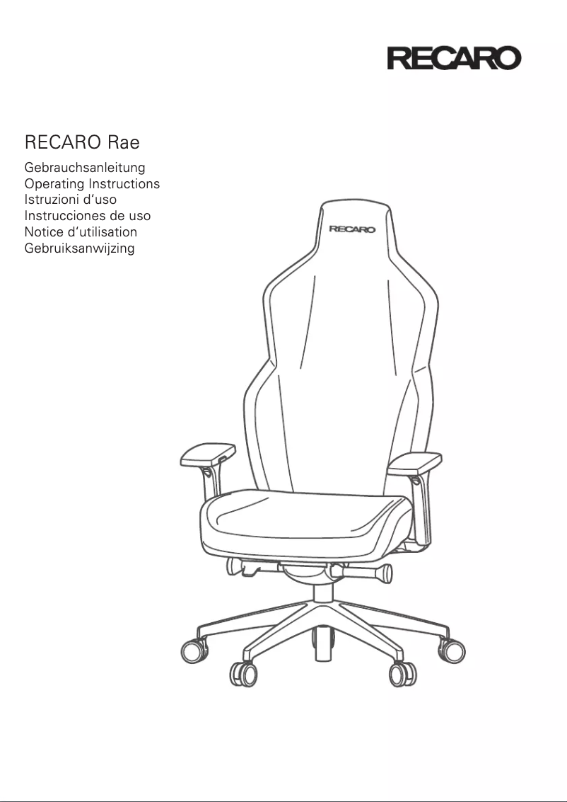 Página 1 del manual Manual de usuario Recaro Rae