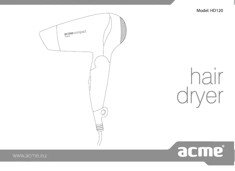 Page 1 de la notice Manuel utilisateur Acme Made HD120