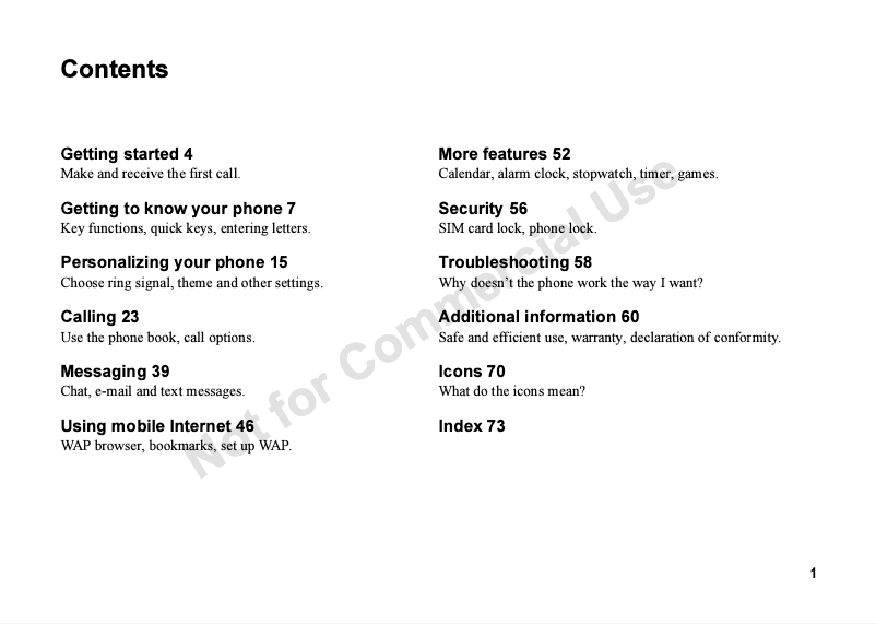 Page n°1 - Manuel utilisateur Ericsson R600